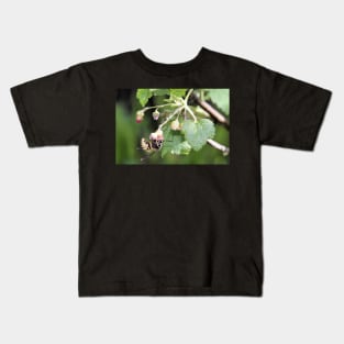 Wasp enjoying early spring black currant nectar Kids T-Shirt